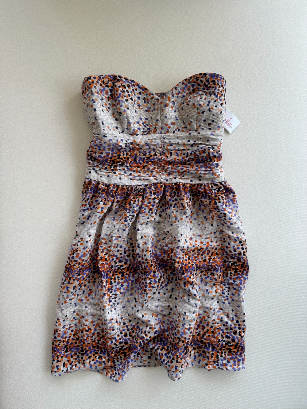 Parker Silk Strapless Melrose Confetti Polka Dot Print Party Cocktail Dress Sz S